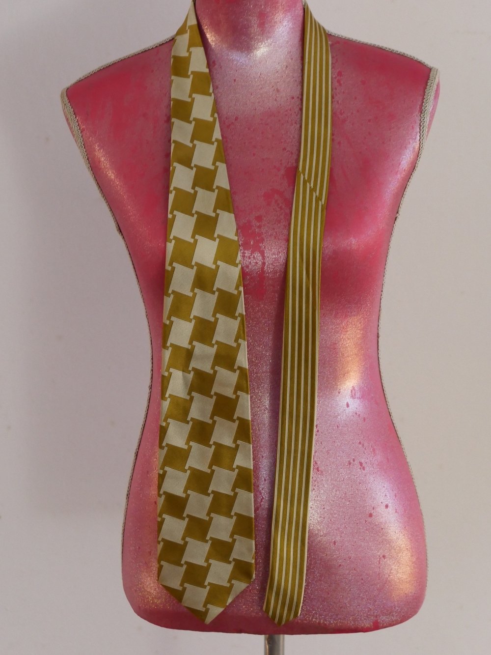 Versus By Versace Olive & Cream Patterned Silk Scarf
